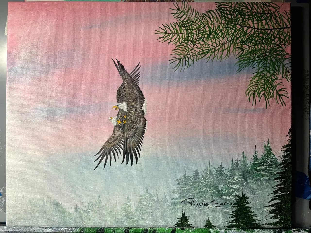 Eagle at First Light, artwork by Clarence Rising Sun